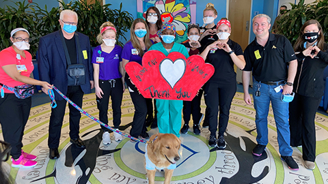child life zone team in daniellas atrium