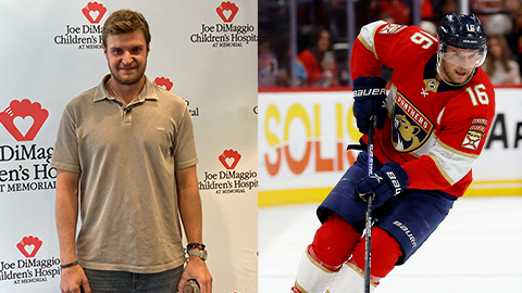 Sasha Barkov at Joe D and playing hockey