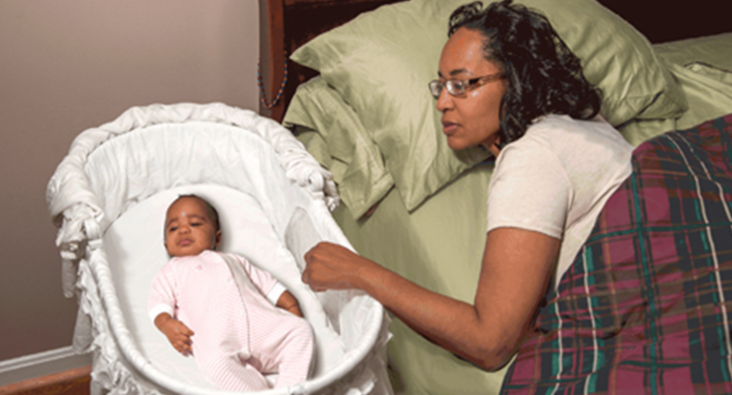 safe sleep baby in bassinet