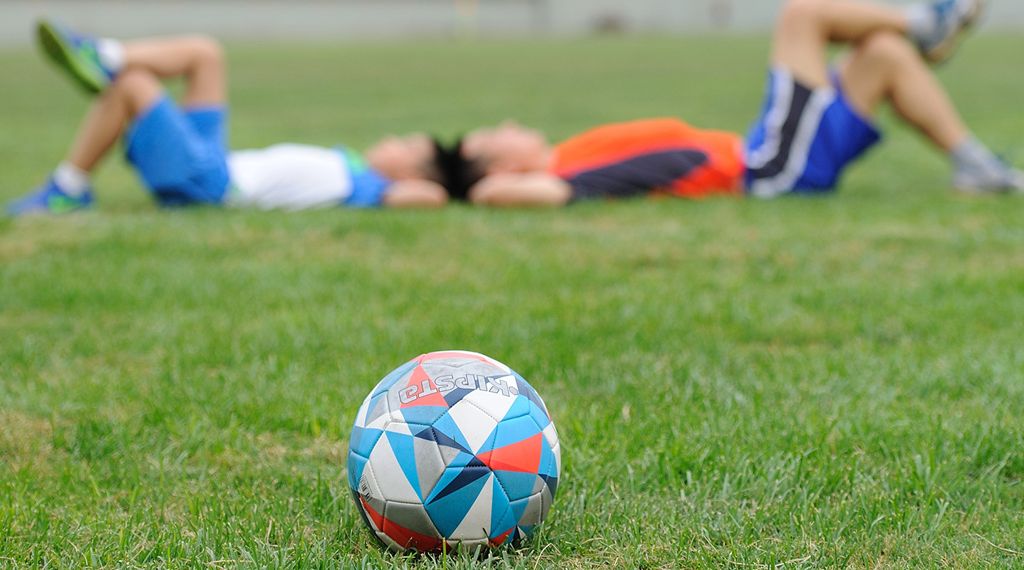soccer ball on grass thumbnail