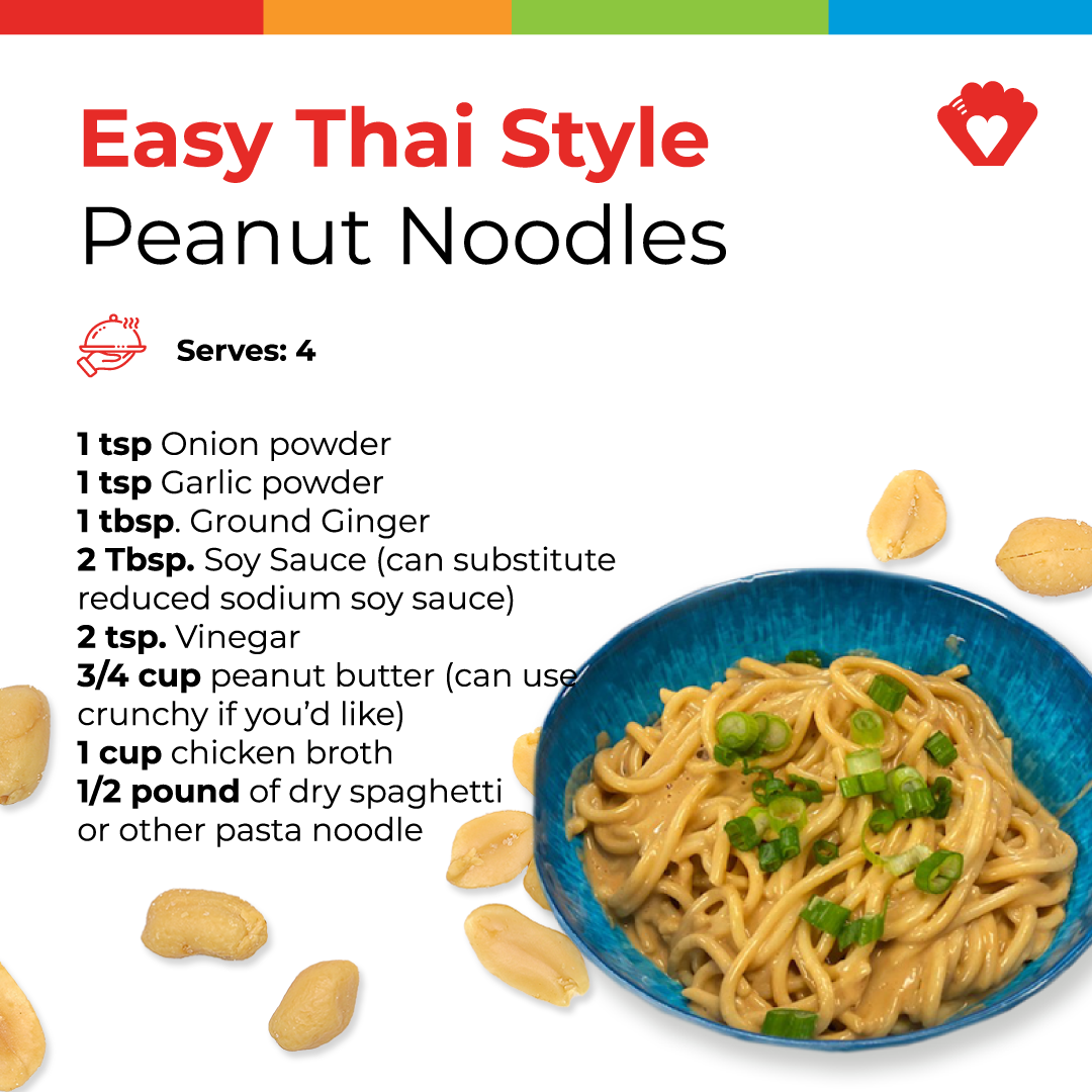peanut noodle recipe card