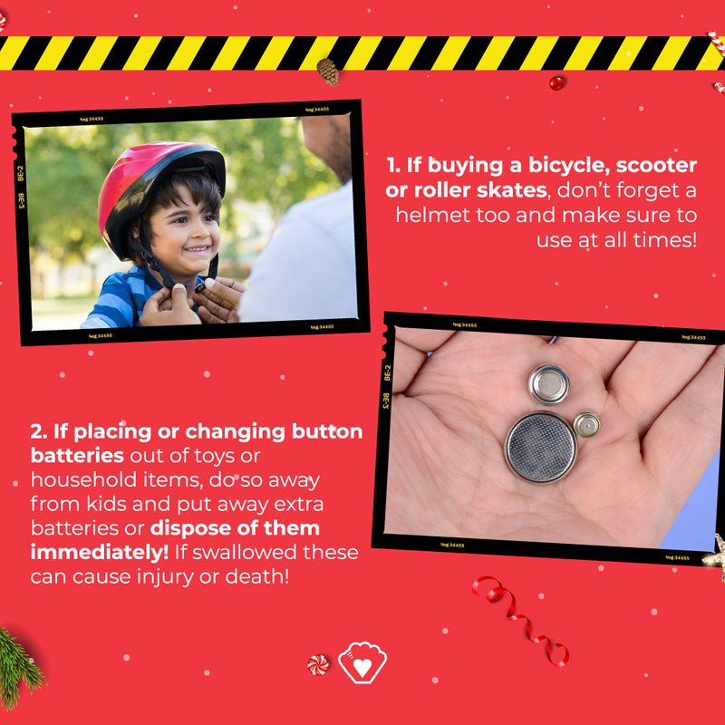 child helmet and button battery safety