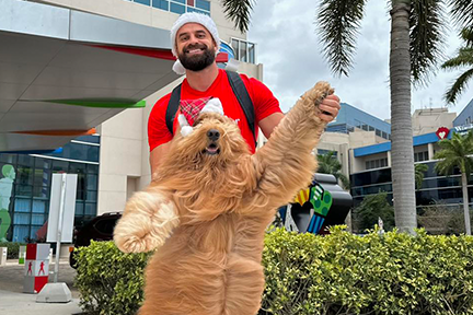 Cliff and Brodie standing in front of Joe D