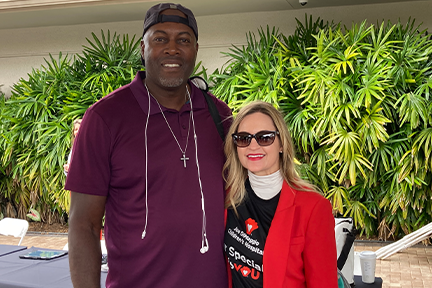 Glen Rice and Caitlin Stella at 2024 Conine All-Star Golf Classic
