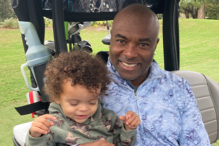 Jackson and Lamar Thomas at 2024 Conine All-Star Golf Classic