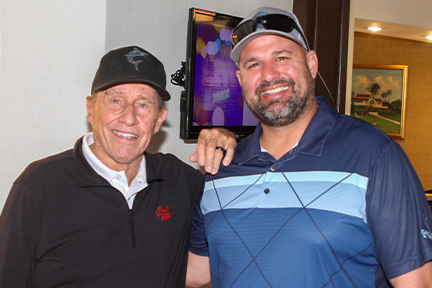 Tommy Hutton and Gaby Sanchez at 2024 Conine All-Star Golf Classic