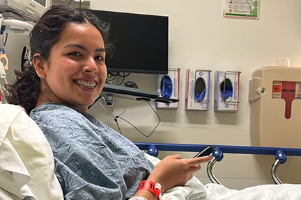 Valentina in good spirts during cancer treatment