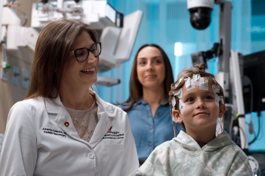 Amanda Kwasnicki, MD with epilepsy patient
